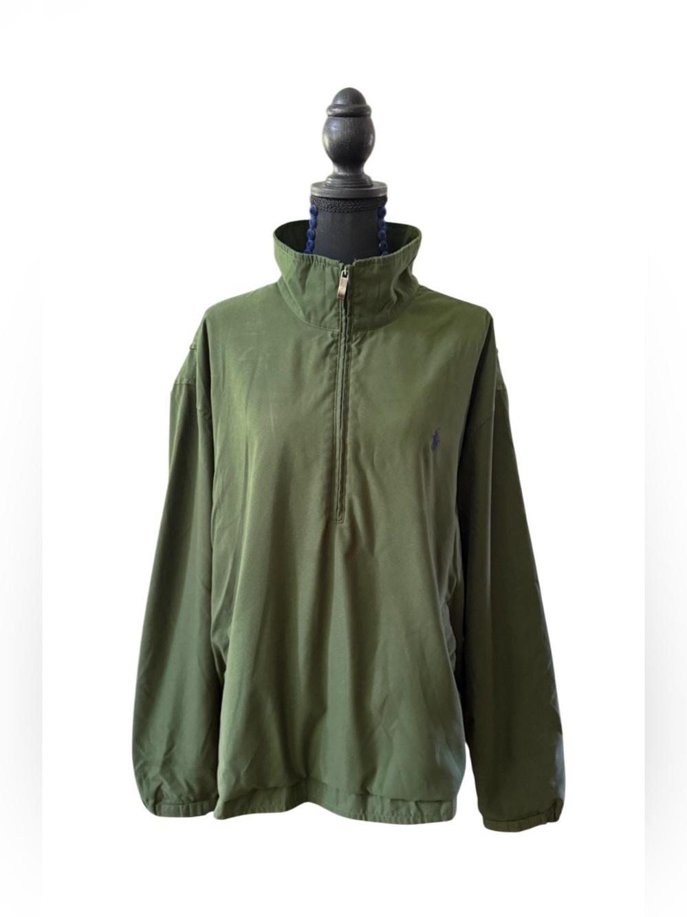 Ralph Lauren Olive Green 1/4 Zip Polo Windbreaker Pullover Jacket